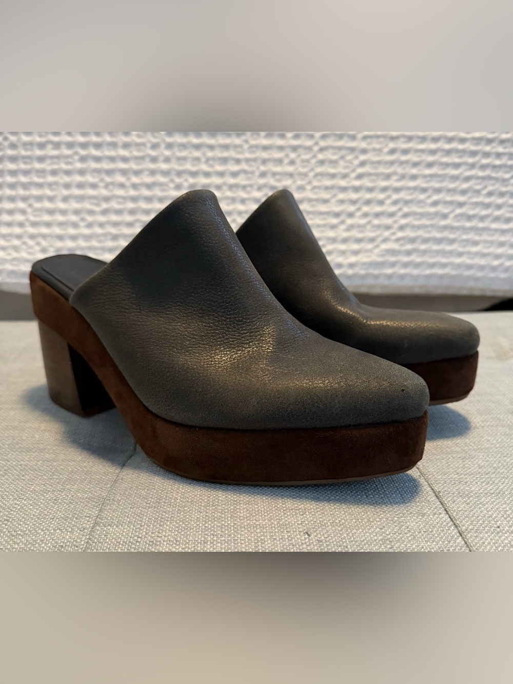 Rachel Comey Platform Clog Mules Gray Brown Size 6.5